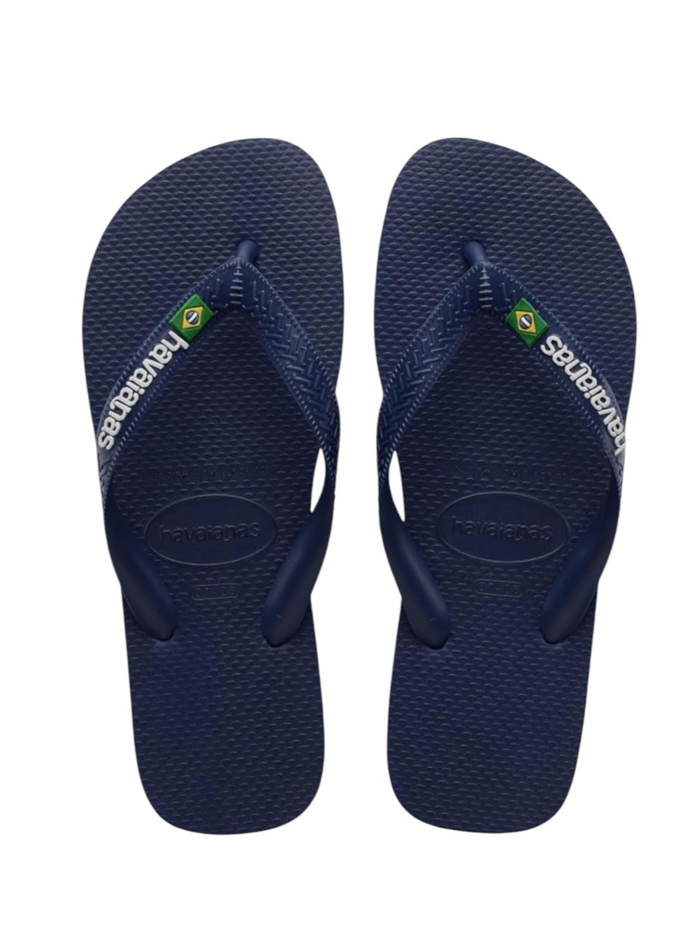 Havaianas Navy Flip Flops with Brazilian Flag Accent Size EU 39-40